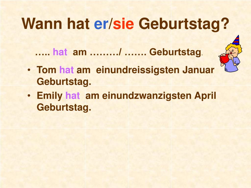 PPT - Wann hast du Geburtstag? PowerPoint Presentation, free download - ID:681589