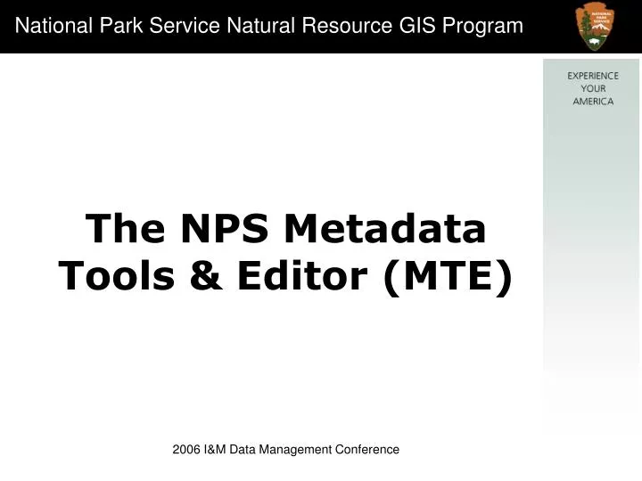 the nps metadata tools editor mte n.