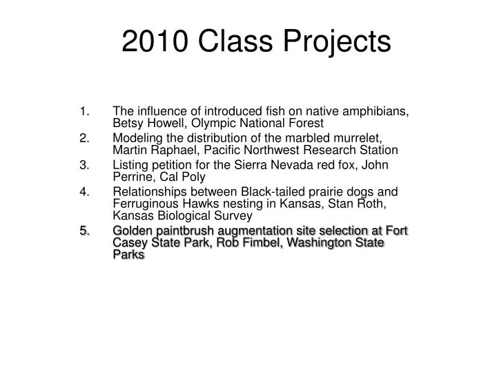 2010 class projects n.
