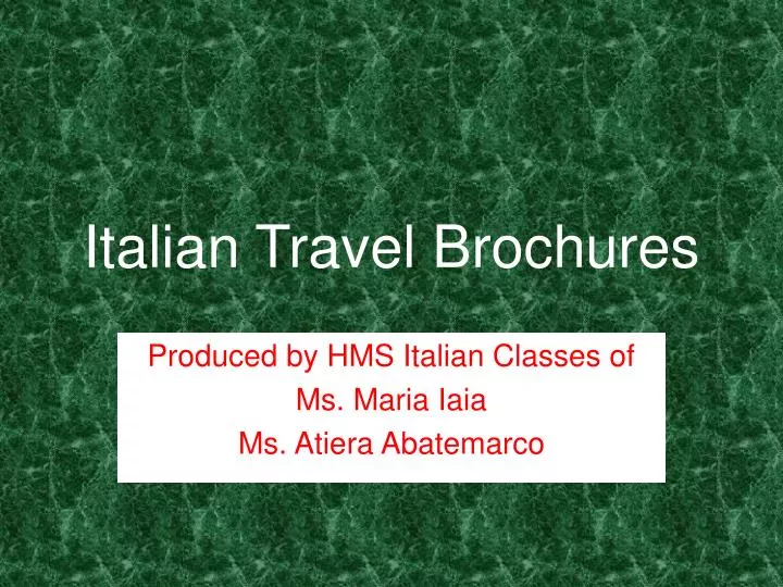italian travel brochures n.