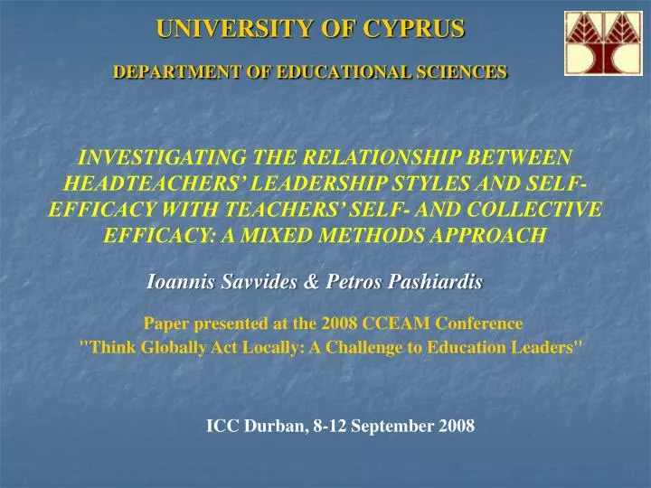 PPT - UNIVERSITY OF CYPRUS DEPARTMENT OF EDUCATIONAL SCIENCES PowerPoint  Presentation - ID:682853