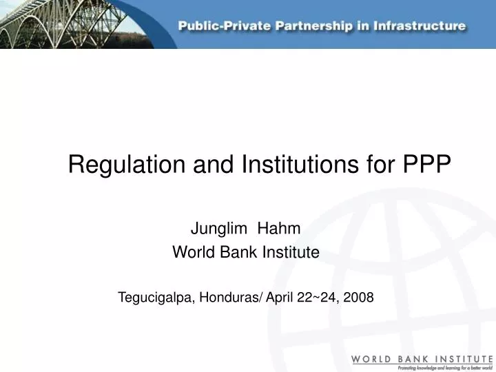 regulation and institutions for ppp n.