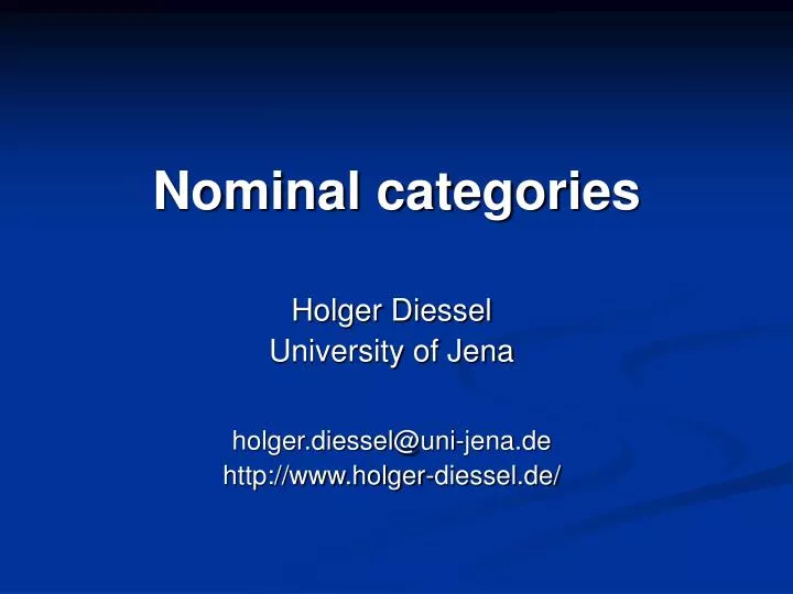 nominal categories n.