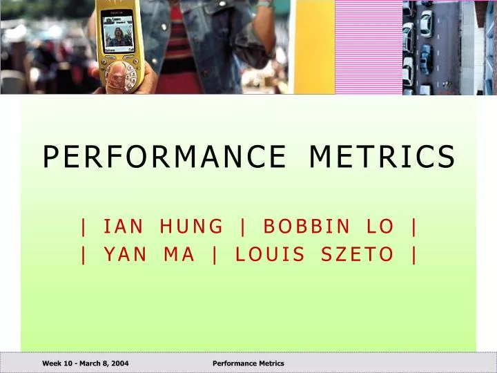 performance metrics n.