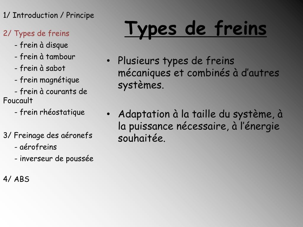 PPT - Les freins PowerPoint Presentation, free download - ID:684272