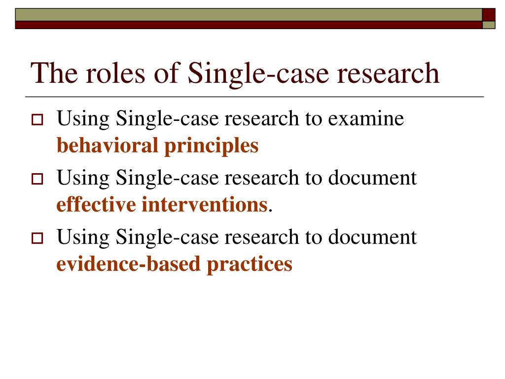 single case research meaning