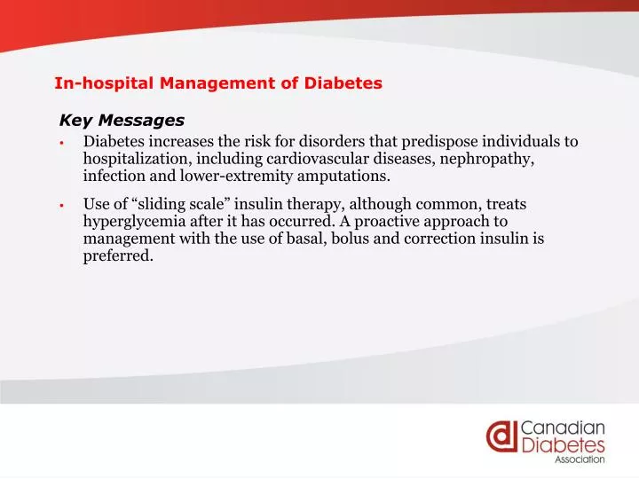 in hospital management of diabetes n.