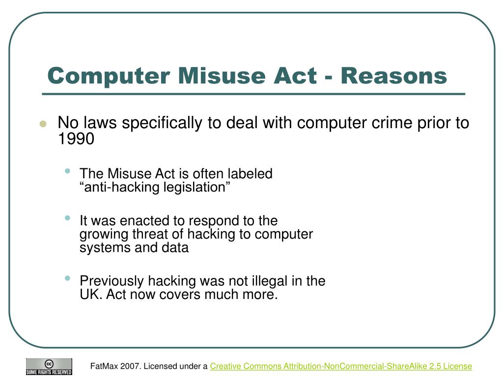 Image of The Computer Misuse Act 1990 PowerPoint Presentation