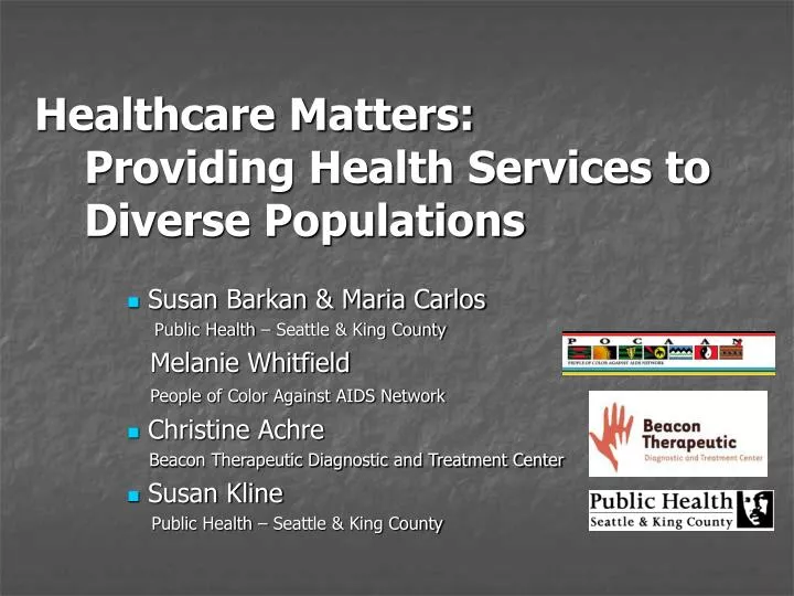 healthcare matters providing health services to diverse populations n.