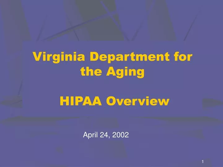 virginia department for the aging hipaa overview n.