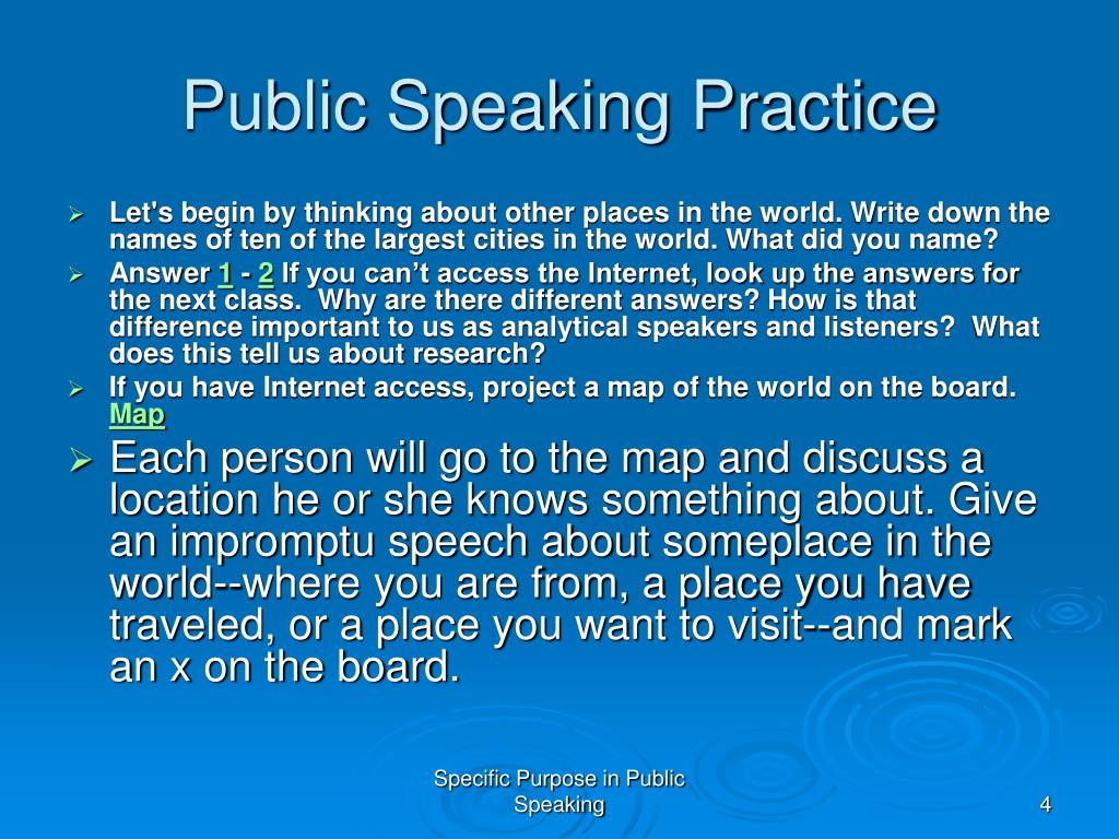 the specific purpose of your speech is