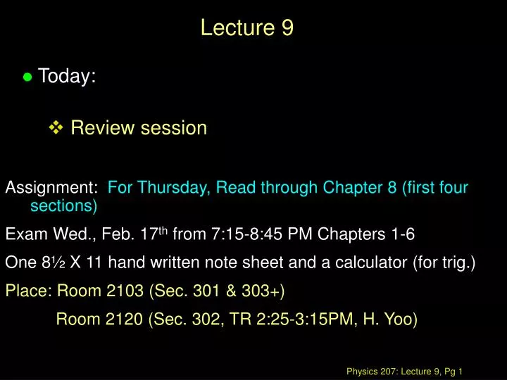 PPT - Lecture 9 PowerPoint Presentation, free download - ID:686119