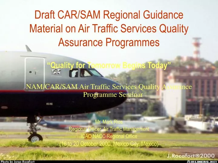 draft car sam regional guidance material on air traffic services quality assurance programmes n.