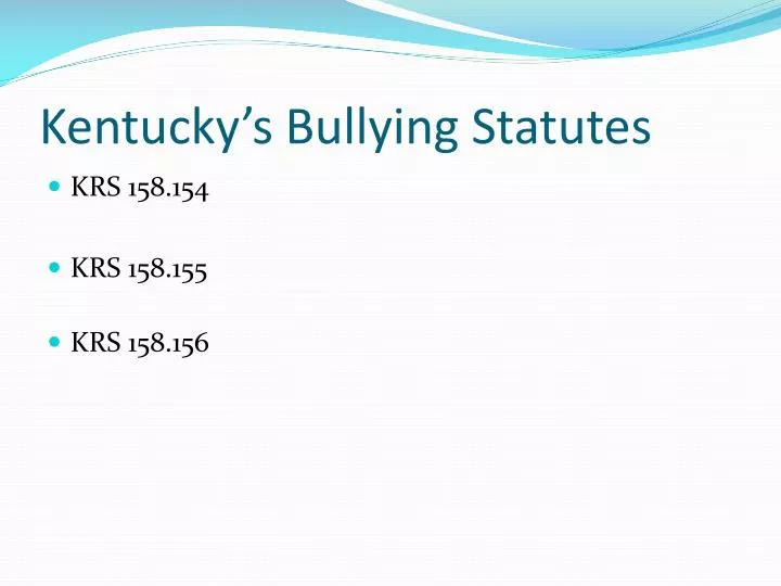 kentucky s bullying statutes n.