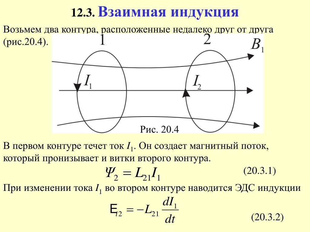 Индукция в биологии. Взаимная Индуктивность двух контуров. ЭДС взаимной индукции. Чему равна ЭДС взаимной индукции двух контуров?. Поток взаимной индукции.