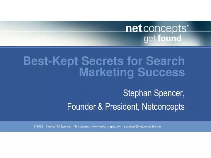 best kept secrets for search marketing success n.