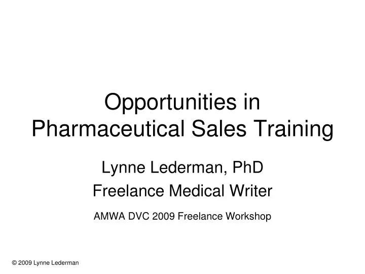 pharmaceutical sales training