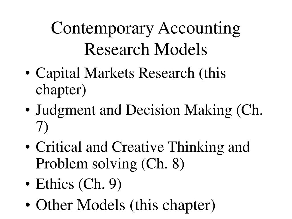 Reflection Of Applied Contemporary Accounting