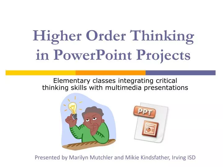 higher order thinking in powerpoint projects n.