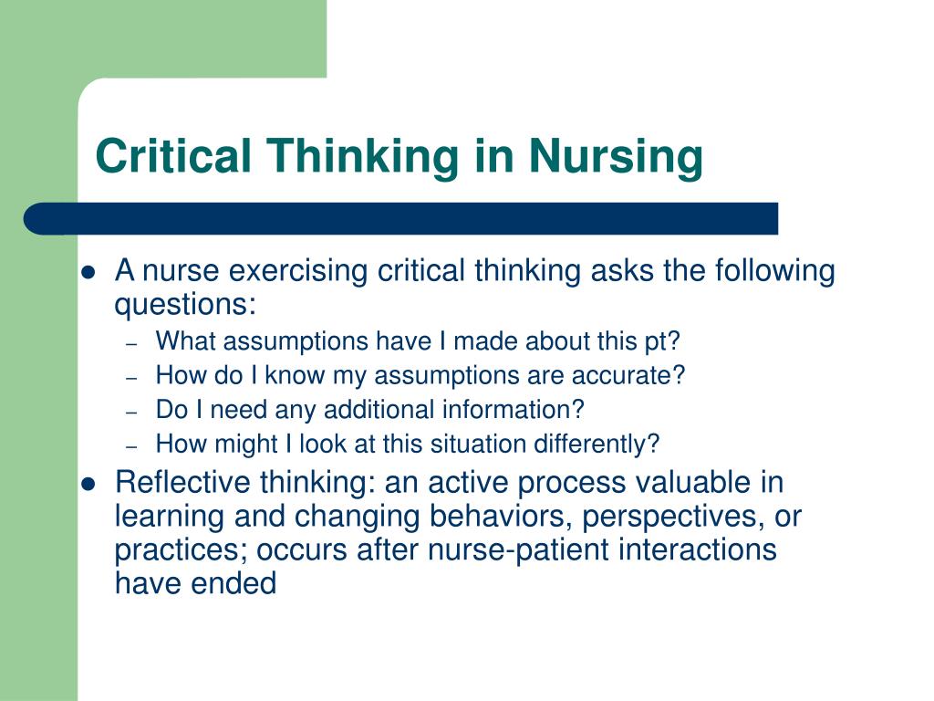 how nurses use critical thinking