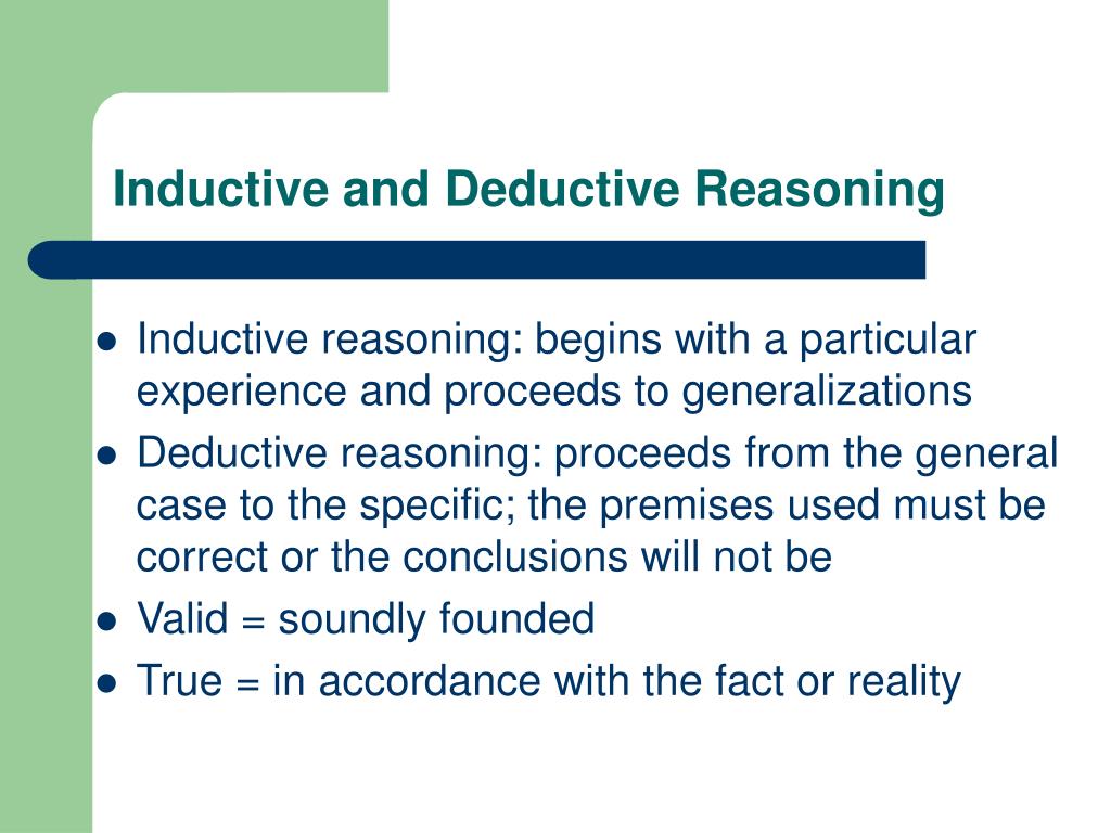 Critical Thinking And Deductive Reasoning — Deductive reasoning Throughout Inductive And Deductive Reasoning Worksheet