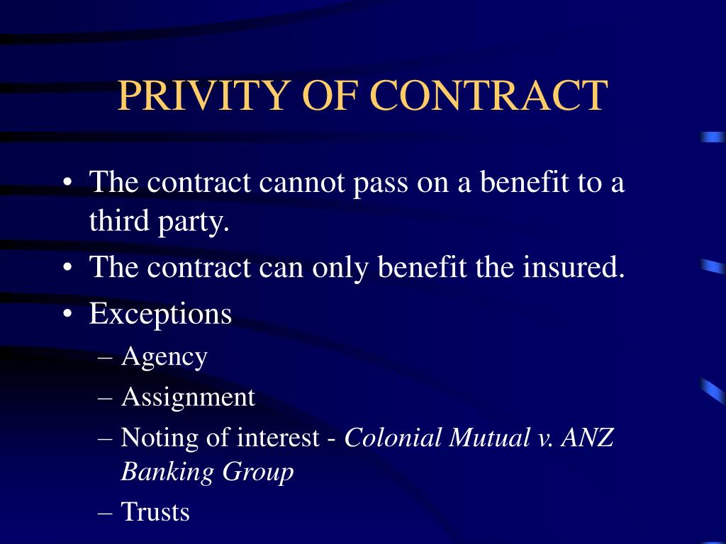 assignment and privity of contract