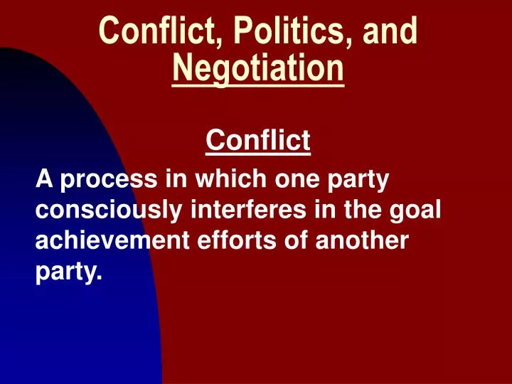 conflict politics and negotiation n.