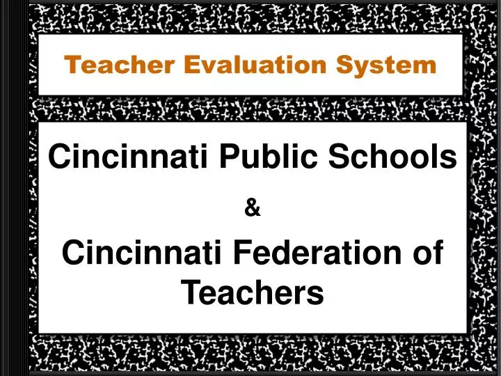 teacher evaluation system n.