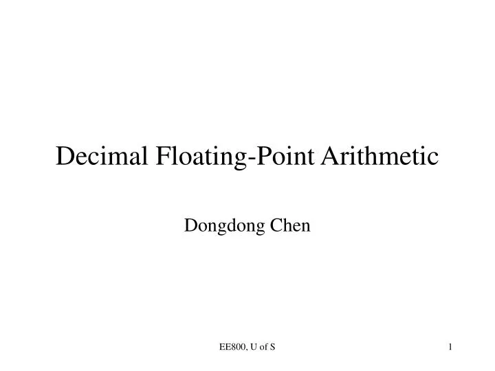 decimal floating point arithmetic n.