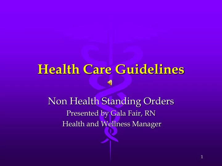 PPT Health Care Guidelines PowerPoint Presentation, free download