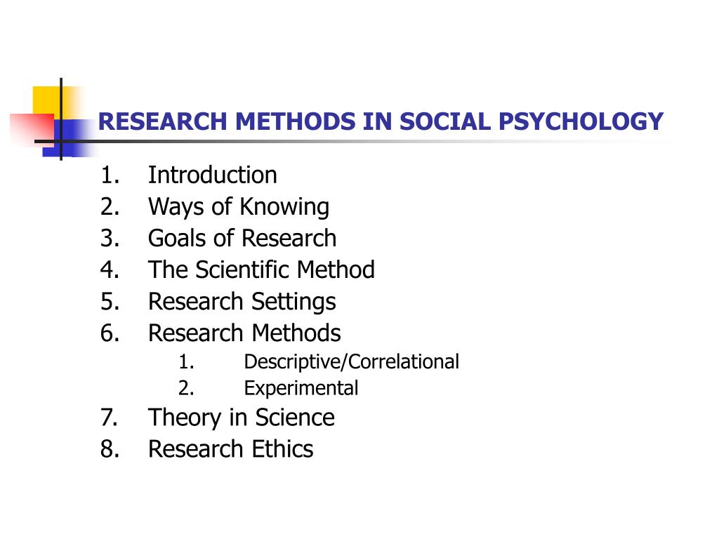 types of research methods in social psychology