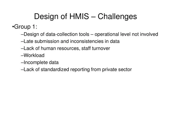 design of hmis challenges n.
