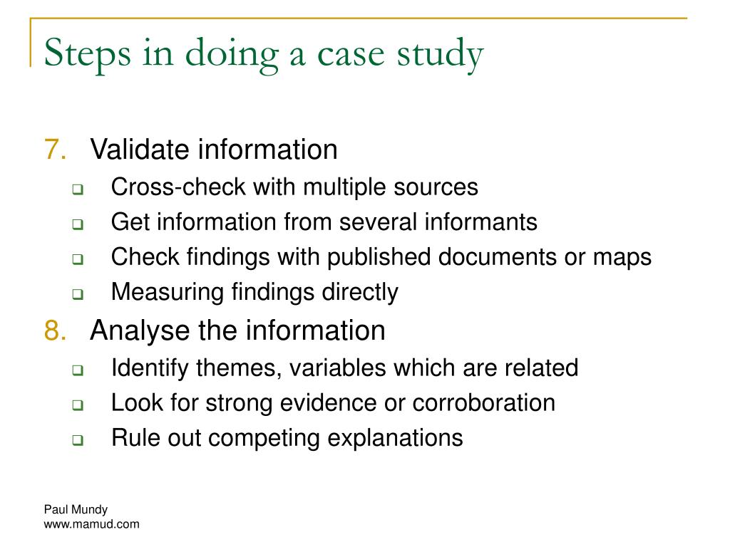steps in solving a case study