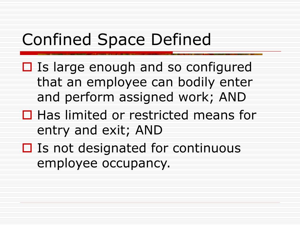 Ppt confined spaces 29 cfr 1910 146 powerpoint presentation free
