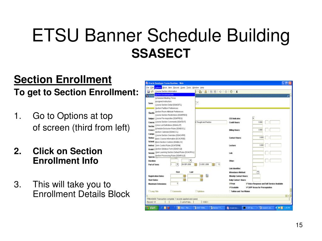PPT ETSU Banner Schedule Building PowerPoint Presentation, free