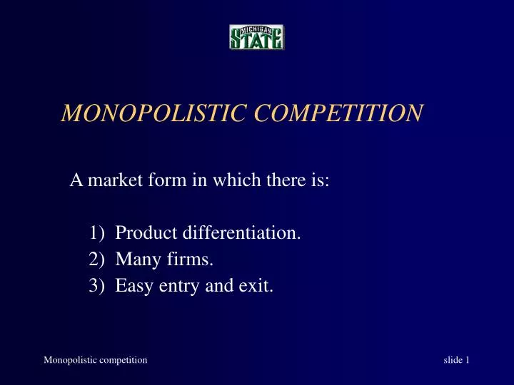 monopolistic competition n.