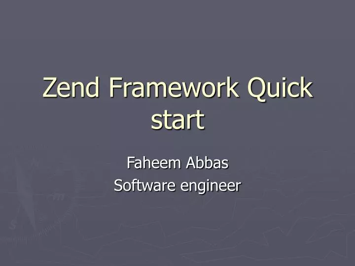 zend framework quick start n.