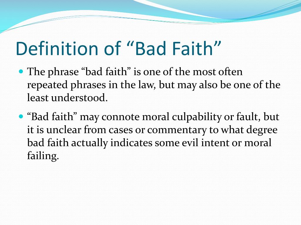 bad faith essay