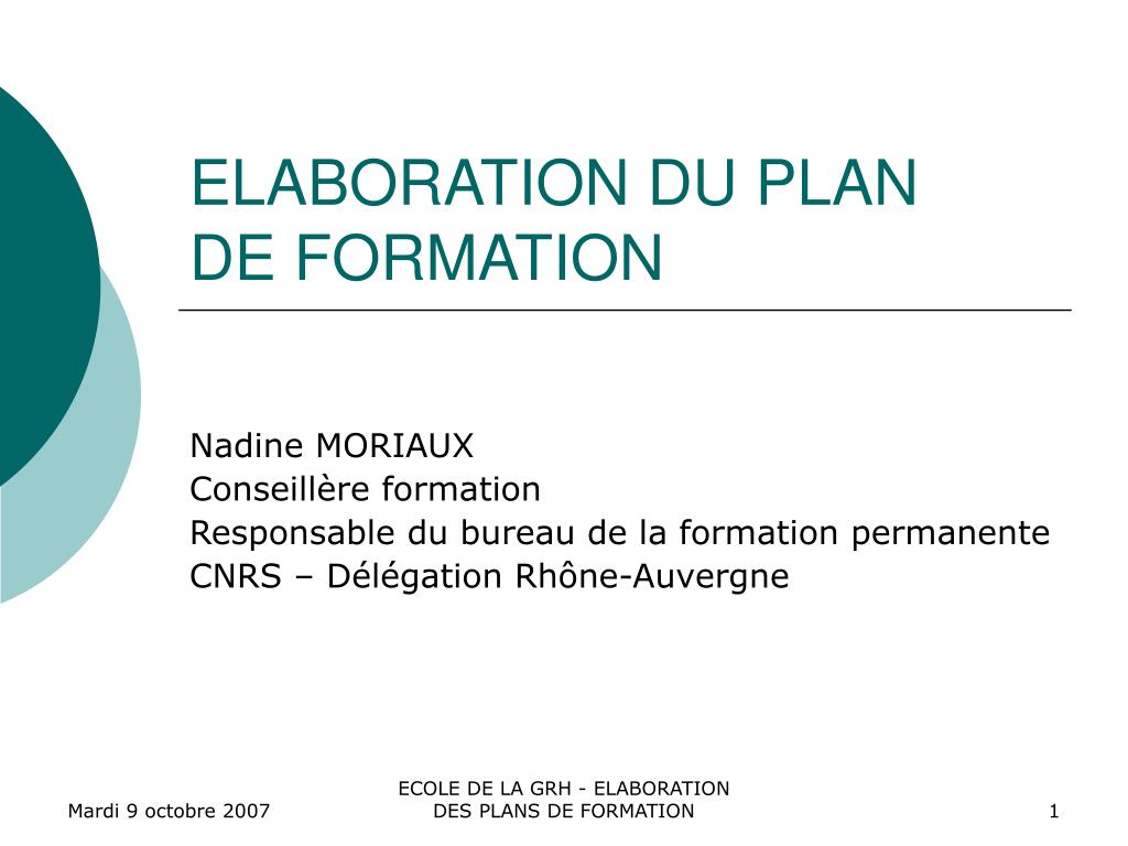 presentation plan de formation