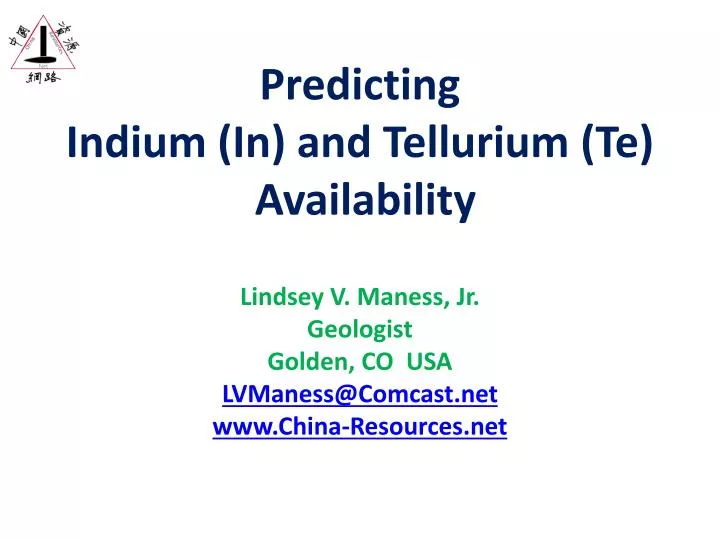 predicting indium in and tellurium te availability n.