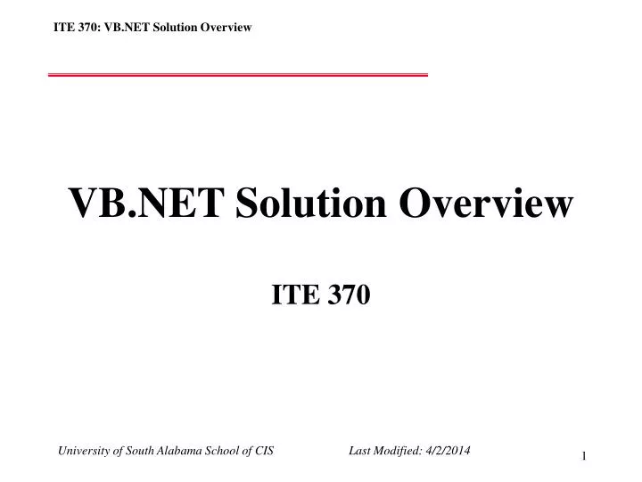 vb net solution overview n.