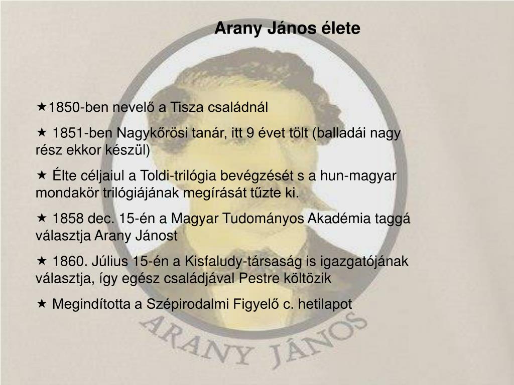 PPT - Arany János (1817-1882) PowerPoint Presentation, free download -  ID:694150