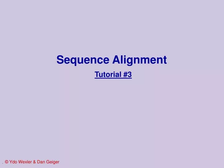 sequence alignment tutorial 3 n.