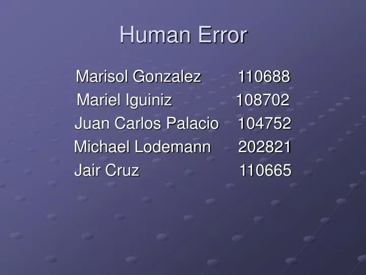 human error n.