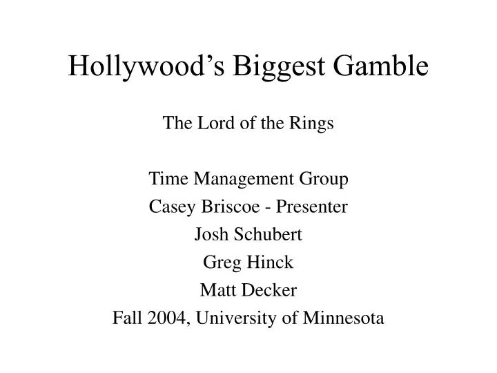 hollywood s biggest gamble n.