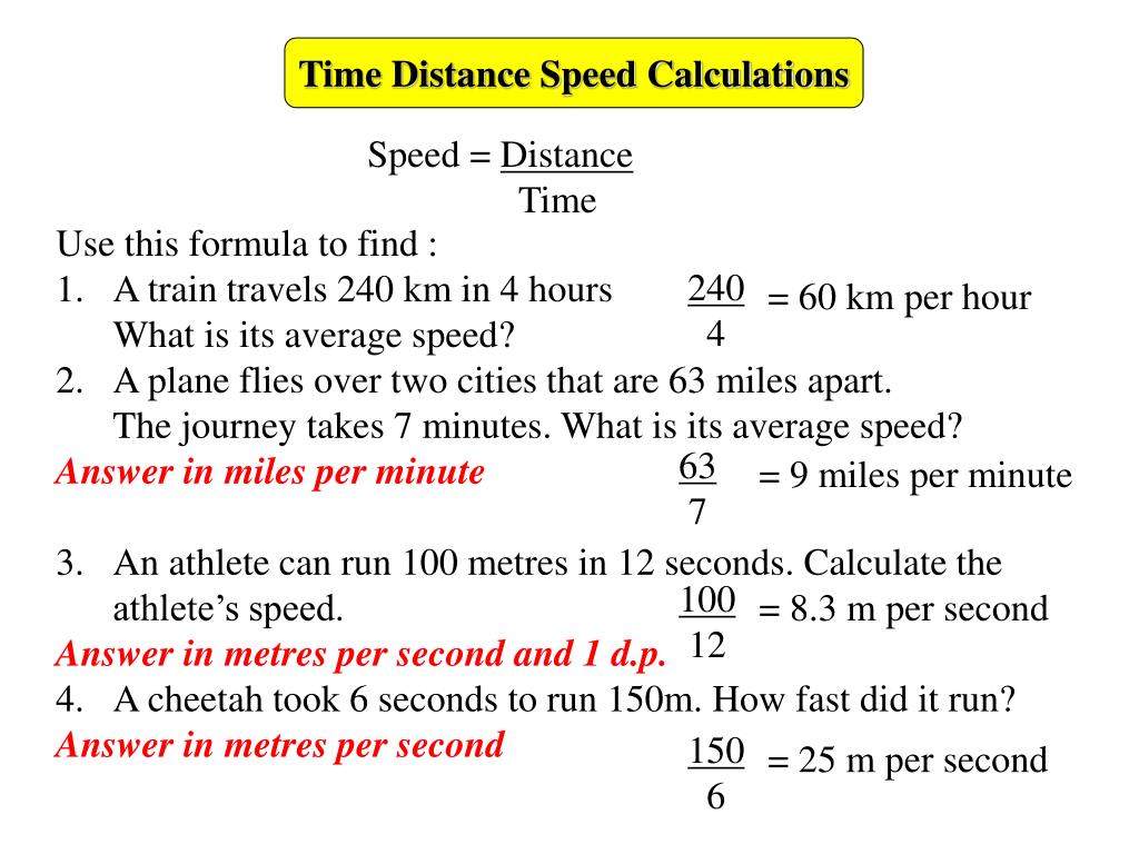 PPT - Time Distance Speed Calculations PowerPoint Presentation, free  download - ID:695981