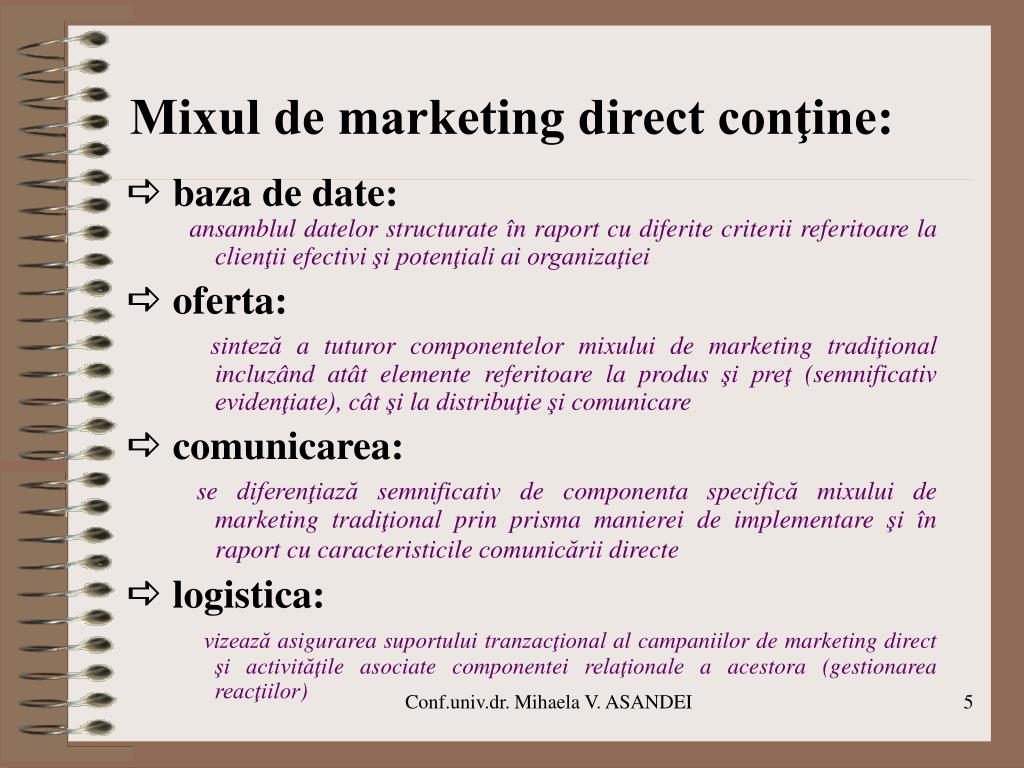 PPT - MARKETING DIRECT ŞI TEHNICI DE VÂNZARE PowerPoint Presentation -  ID:695999