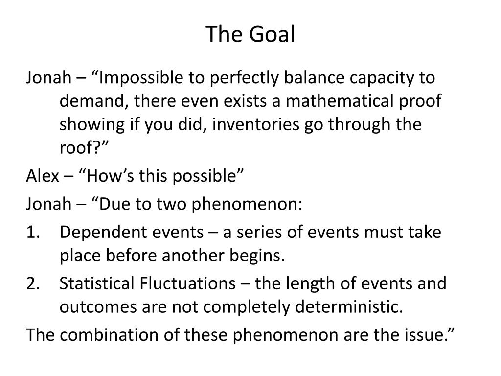 Ppt The Goal Chapters 1 12 Powerpoint Presentation Free Download Id 6964