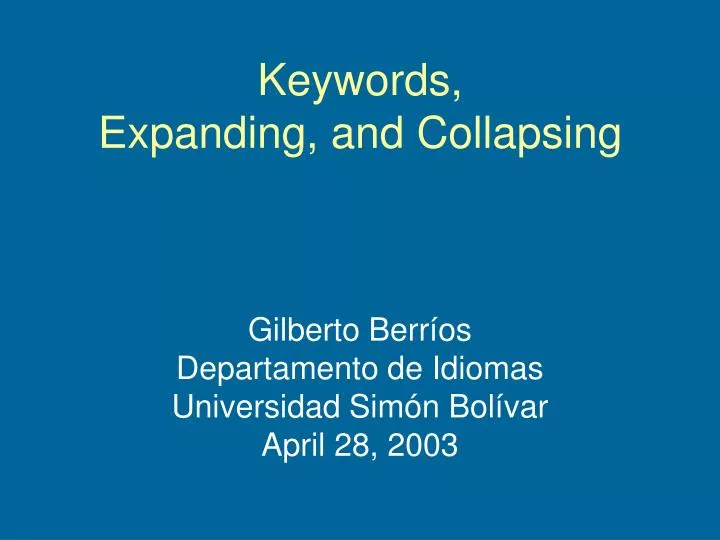 keywords expanding and collapsing n.