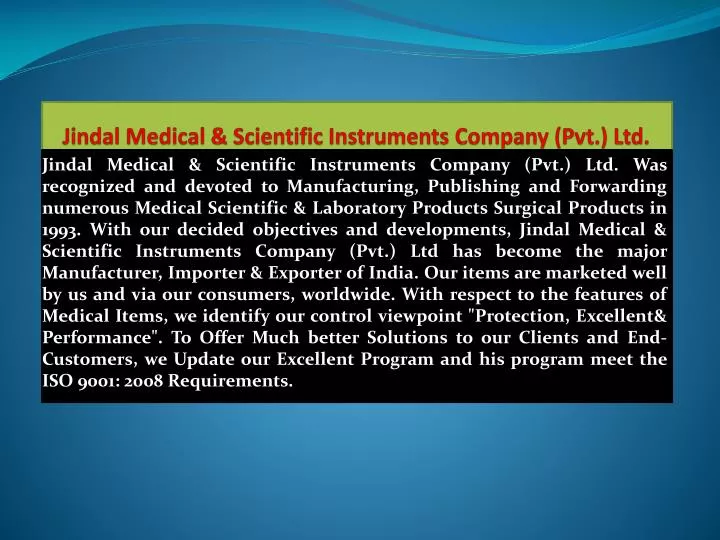 jindal medical scientific instruments company pvt ltd n.